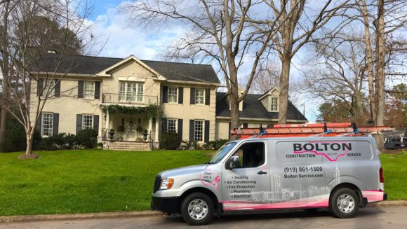 Bolton Service Van at a Residence in Rolesville, North Carolina That Needs Backflow Repair